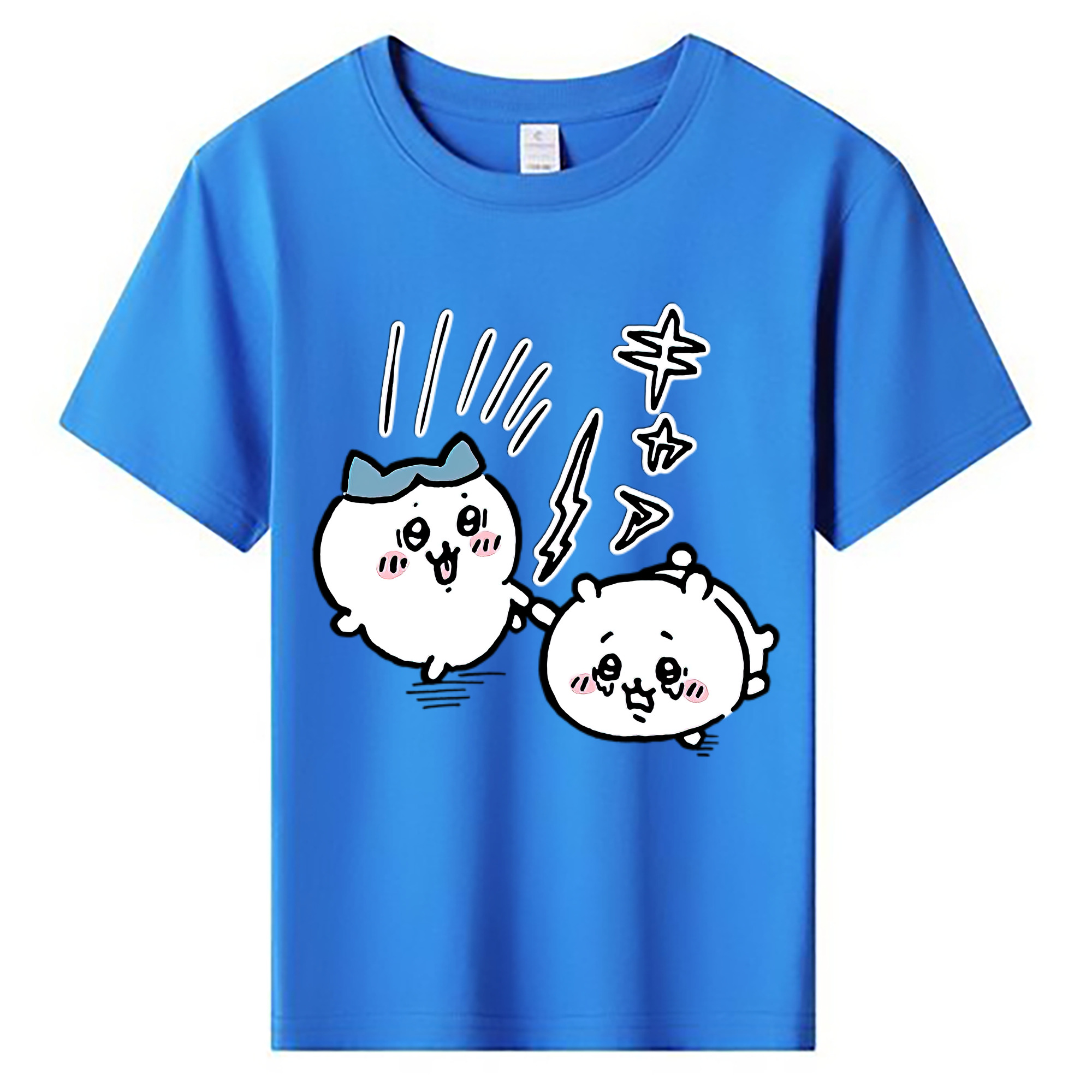 （画像用） ちいかわ ハチワレ Chii-kawa hachiware 綿100％キッズTシャツ（フロントプリント）